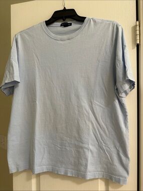 Lands' End Light Blue Short-Sleeve Crewneck Tee